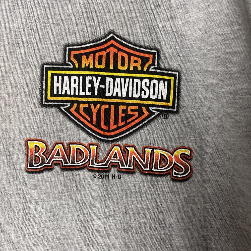 Harley-Davidson Mens 2XL Badlands Gray T-Shirt Graphic Logo - Picture 2 of 7